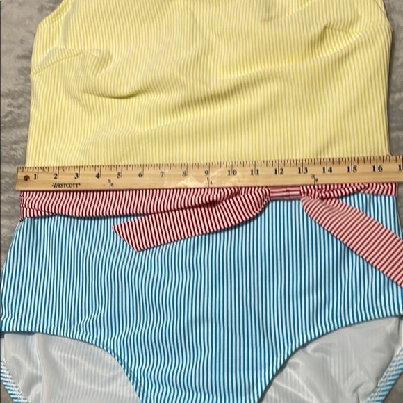 NWOT Lands End Seersucker One-Piece Swimsuit Sz 16 L - Picture 9 of 12